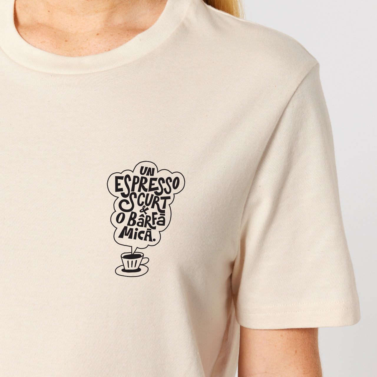 tricou un espresso scurt si o barfa mica