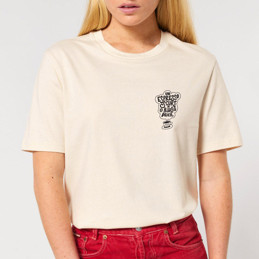 tricou un espresso scurt si o barfa mica